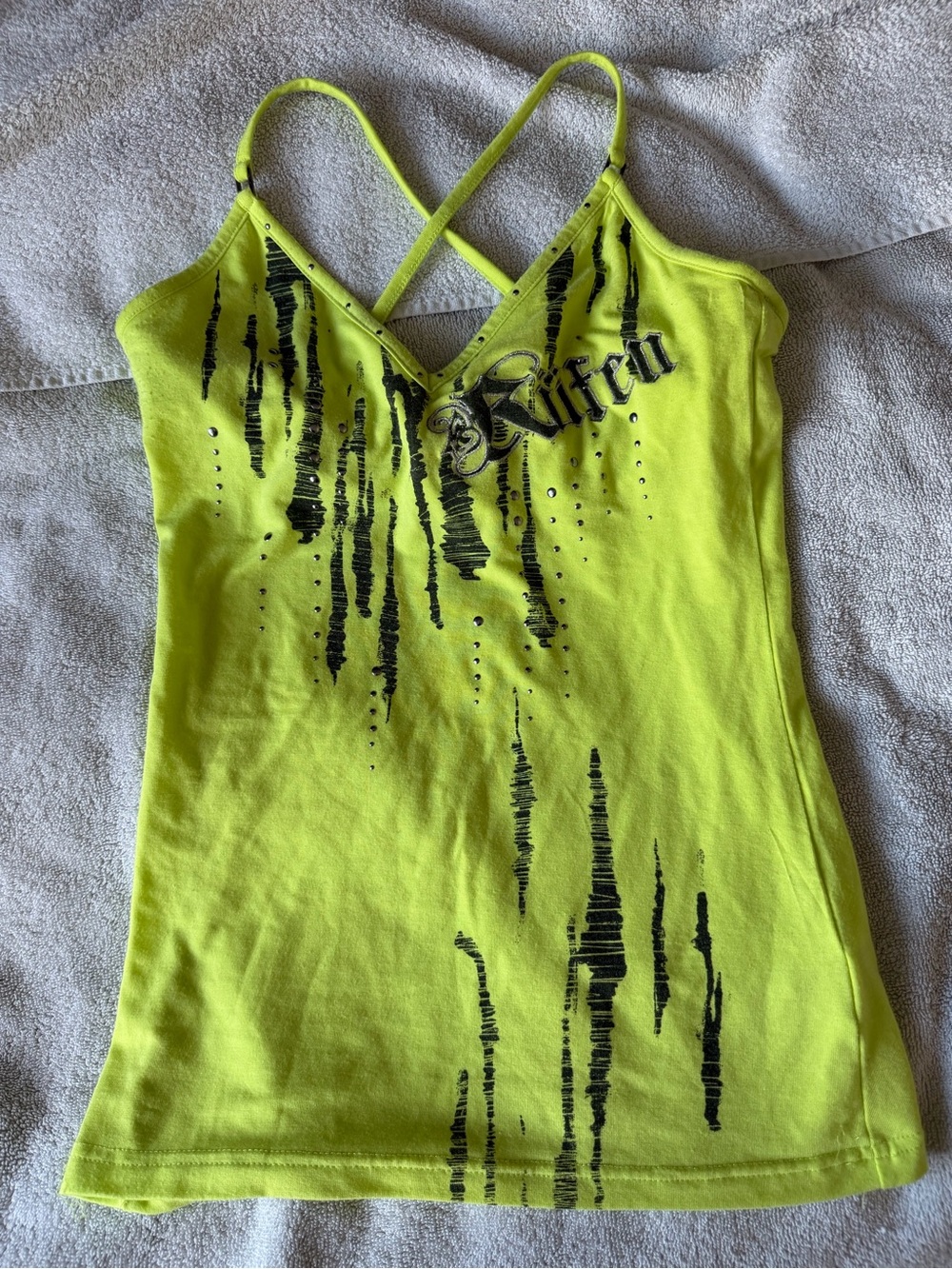 Rufen Neon Lime Graphic Strappy Cami